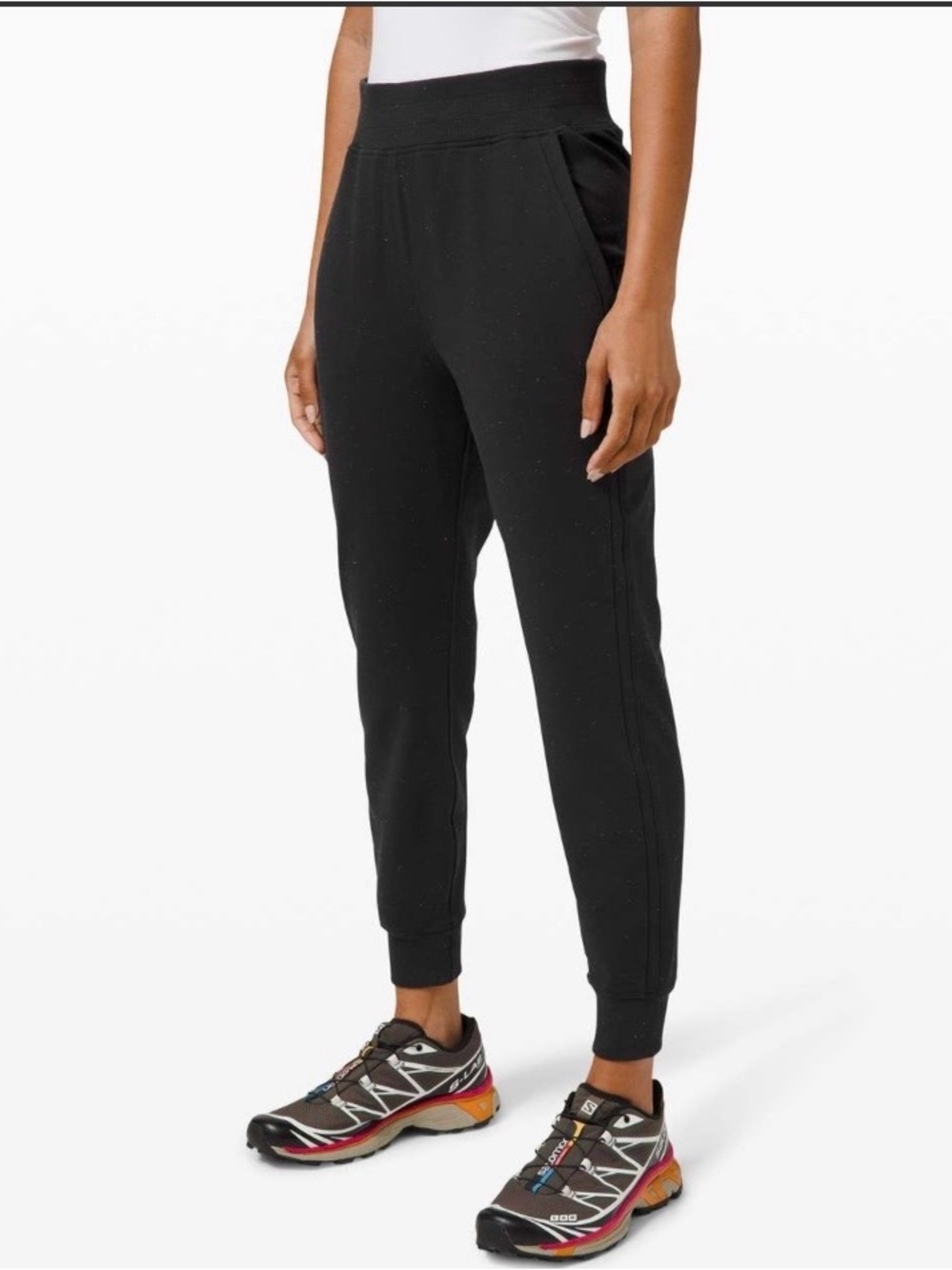 Lululemon LA Warm Down High-Rise Jogger Black + Rainbow Speckles